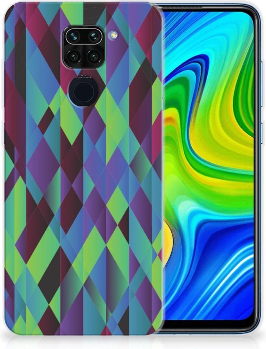 Xiaomi Redmi Note9 TPU Hoesje Abstract Green Blue
