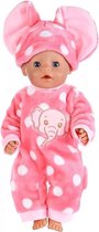 Poppenkleertjes - Geschikt voor Baby Born - Roze olifant onesie - Pyjama - Outfit voor babypop