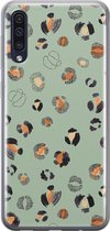 Samsung Galaxy A70 hoesje siliconen - Luipaard baby leo - Soft Case Telefoonhoesje - Luipaardprint - Blauw