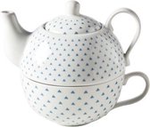 Teapot With Cup D10xh12cm Blue Triangleteapot 25cl - Tasse 20cl