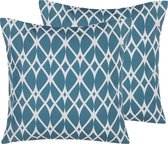 Beliani ANAGNI - Tuinkussen set van 2 - blauw - polyester