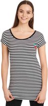 Pussy Deluxe Lange top -M- Stripes Zwart/Wit