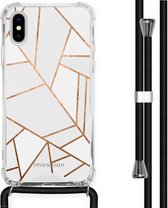 iMoshion Design hoesje met koord voor de iPhone X / Xs - Grafisch Koper - Wit / Goud