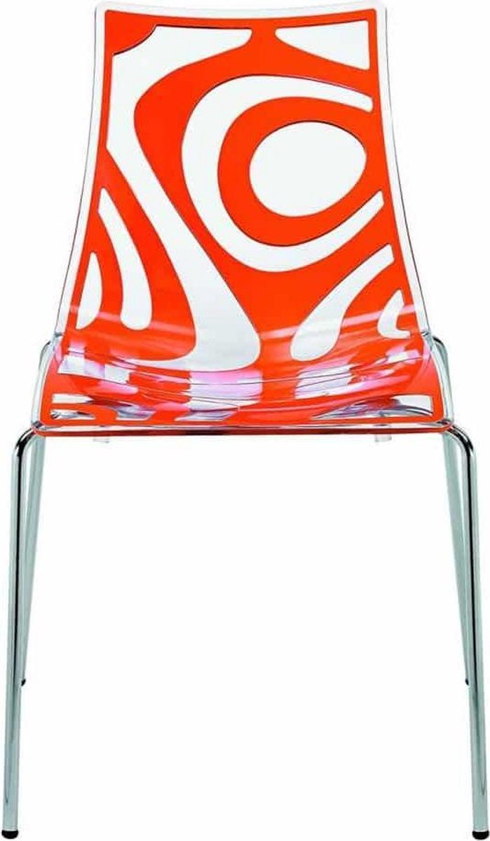 Kantinestoelen Design Luisa Battaglia Doorschijnend oranje