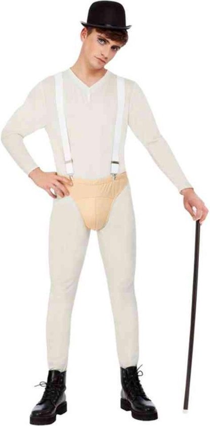 Smiffy's - Jaren 20 Danseressen Kostuum - Maf Ondergoed Kostuum Man - Wit / Beige - Large - Carnavalskleding - Verkleedkleding