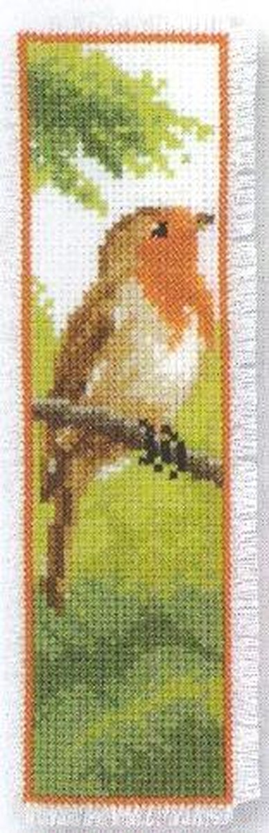 Vervaco - Bladwijzer kit - Roodborstje - PN-0011273 - Borduren - Borduurpakket - Borduurpakket volwassenen - Borduurpakket kind
