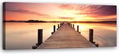 Schilderij Zonsondergang bij steiger, 120x40, multi-gekleurd, Premium print