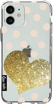 Casetastic Apple iPhone 12 Mini Hoesje - Softcover Hoesje met Design - Glitter Heart Print