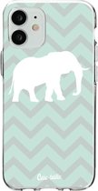 Casetastic Apple iPhone 12 Mini Hoesje - Softcover Hoesje met Design - Elephant Chevron Pattern Print