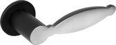Intersteel Deurkruk Arjan Moors Sliced No.4 met rozet rvs geborsteld-zwart