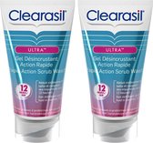 Clearasil Reinigingsgel Ultra Rapid Action Scrub Wash - 2 x 150 ml - Grootverpakking
