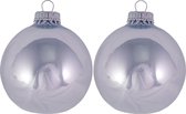 16x Kristal blauwe glazen kerstballen glans 7 cm kerstboomversiering - glans - Kerstversiering/kerstdecoratie blauw