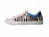 KUNOKA Gabrielle zebra blue - Sneakers Dames - maat 36 - Zwart Wit Dierenprint Blauw