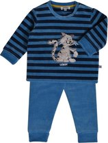 Woody Jongens pyjama donkerblauw-blauw