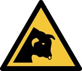 Pictogram bordje Waarschuwing: stier | 150 * 133 mm - verpakt per 2 stuks