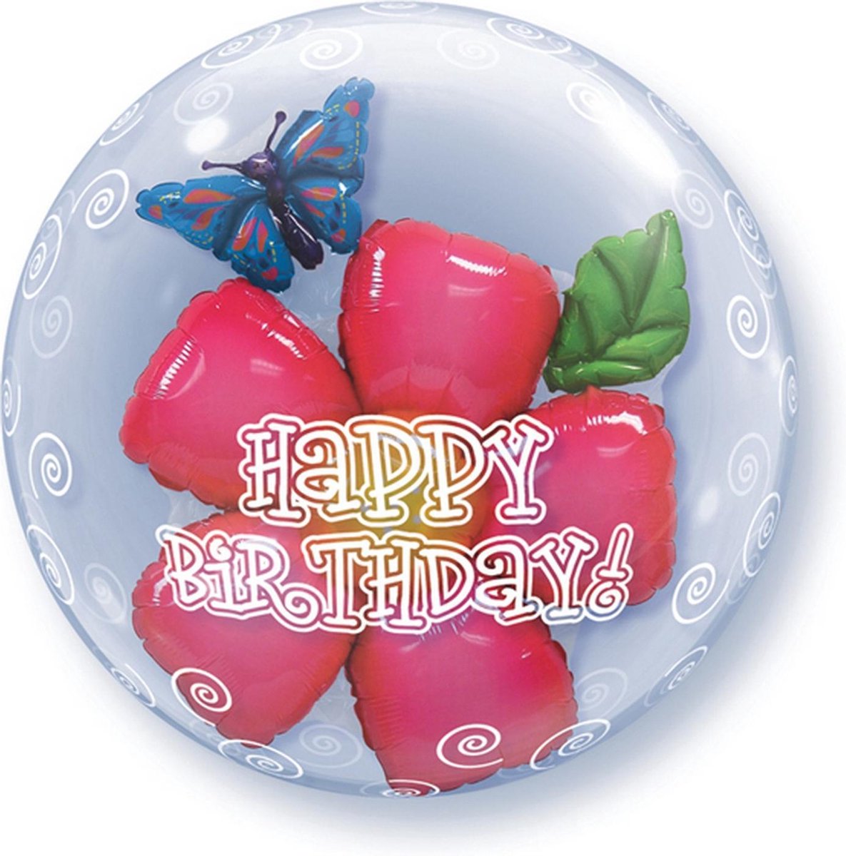 Happy Birthday Flowers Bubbles Ballon 61cm