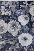 Vloerkleed bloemen Peony - grijs/blauw 160x230 cm