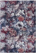 Soft short pile Tapijt Flower Symphony in floral Design - Blauw Rood