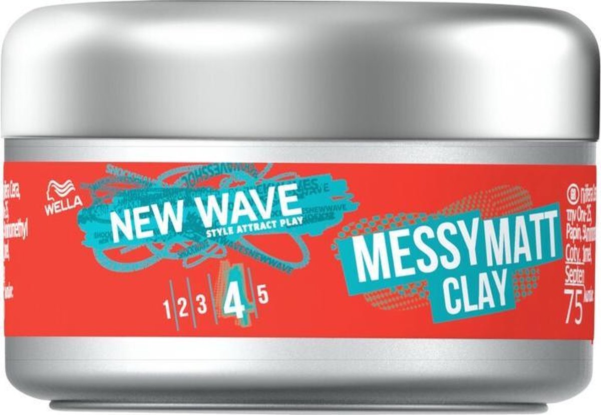 Wella New Wave Messy Matt Clay Ligt - 6 x 75 ml - Voordeelverpakking - Wella