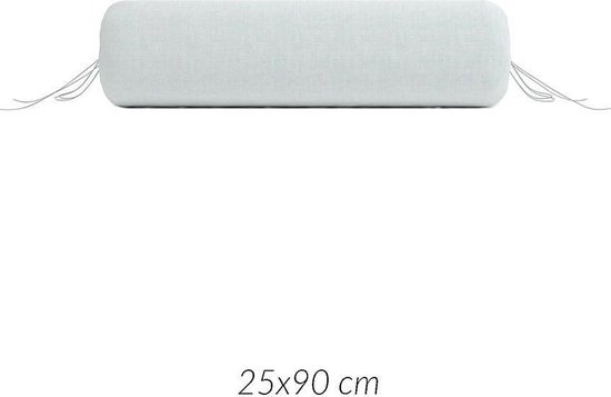 2x Luxe Linenlook Nekrolkussenslopen Mint | 25x90 | Fijn Geweven | Zacht En Ademend