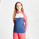 Dare2B Formate sneldrogende Core Stretch tussenlaag voor kinderen met halve rits, neonroze donker denim