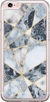 iPhone 6/6S hoesje siliconen - Marmer blauw | Apple iPhone 6/6s case | TPU backcover transparant