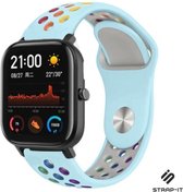 Siliconen Smartwatch bandje - Geschikt voor  Xiaomi Amazfit GTS sport band - kleurrijk lichtblauw - Strap-it Horlogeband / Polsband / Armband