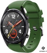 Siliconen Smartwatch bandje - Geschikt voor  Huawei Watch GT / GT 2 siliconen bandje - legergroen - 42mm - Strap-it Horlogeband / Polsband / Armband