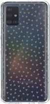 Casetastic Samsung Galaxy A51 (2020) Hoesje - Softcover Hoesje met Design - Green Hearts Transparant Print