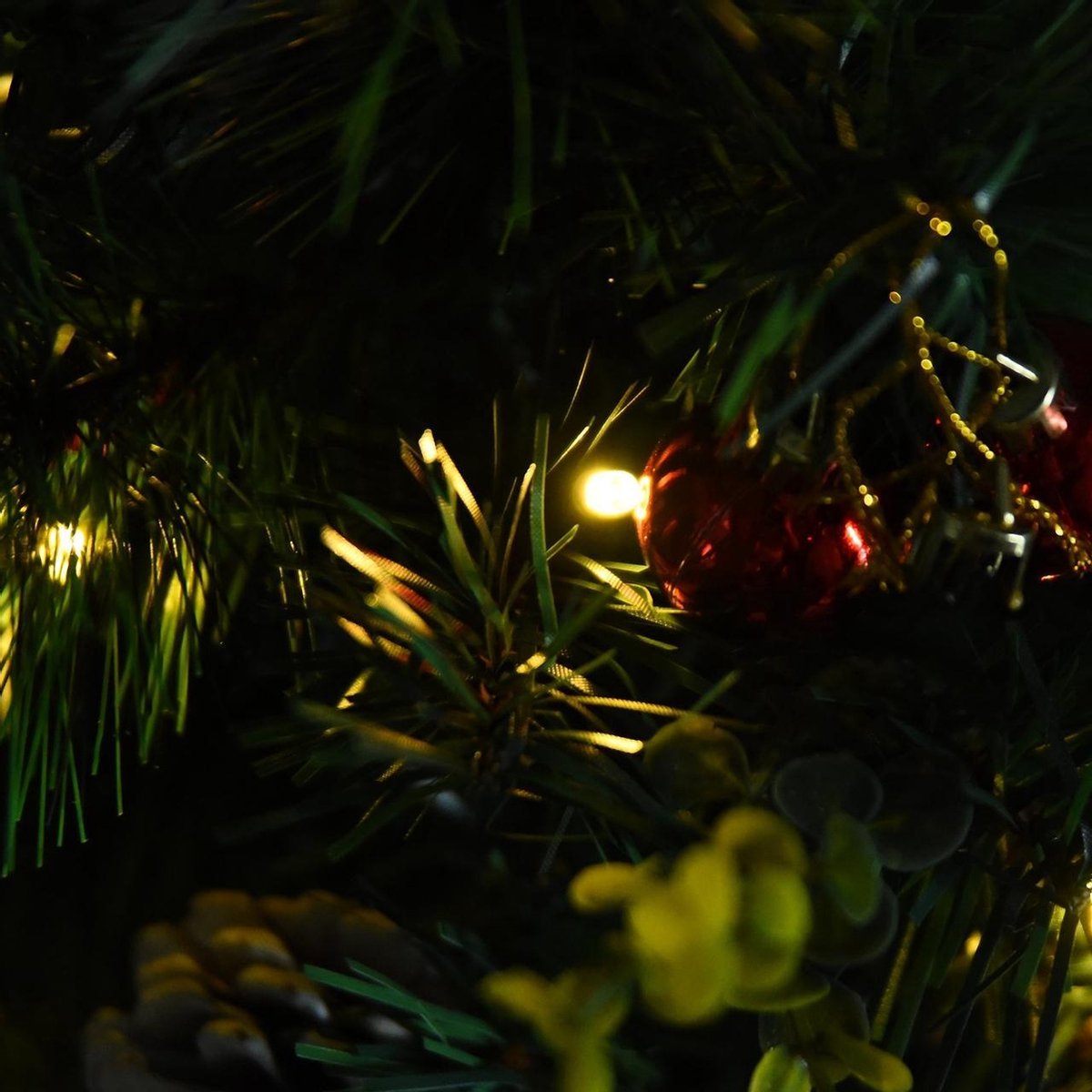 Kunstkerstboom met verlichting en decoratie - Set van 2 - Kerstboom met lampjes - Kerstballen - Kerstversiering - Binnen/Buiten – foto 4