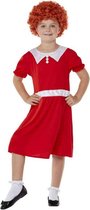 Smiffy's - Dans & Entertainment Kostuum - Zingend Weesmeisje Kind Kostuum - Rood - Small - Kerst - Verkleedkleding