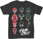 DC Comics Suicide Squad Heren Tshirt -L- In Squad Faces Zwart