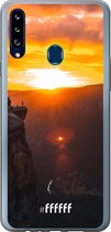 Samsung Galaxy A20s Hoesje Transparant TPU Case - Rock Formation Sunset #ffffff