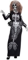 Witbaard Verkleedjurk Zeemeermin Skelet Dames Polyester Zwart Mt M/l