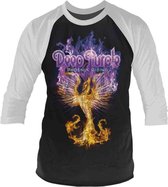 Deep Purple Raglan top -M- Phoenix Rising Zwart/Wit