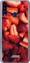 Samsung Galaxy A20s Hoesje Transparant TPU Case - Strawberry Fields #ffffff