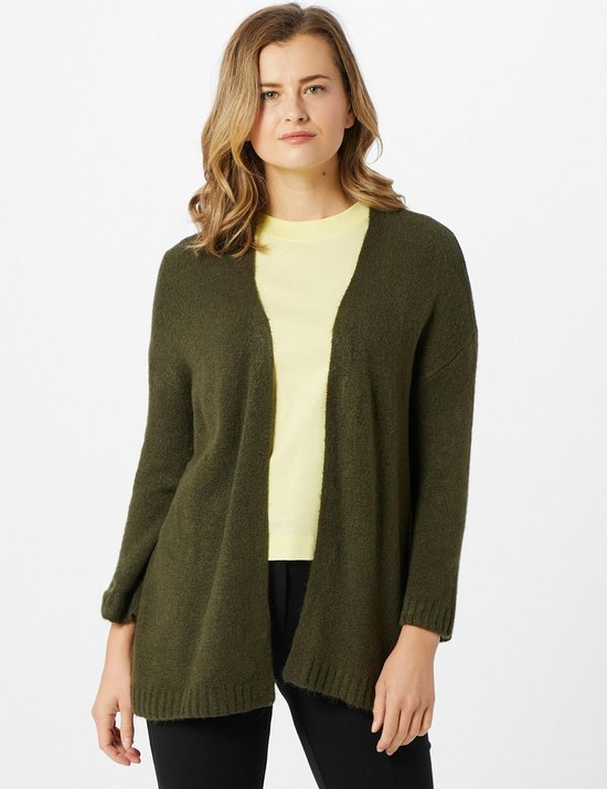 | Jacqueline De Yong gebreid vest elanora Donkergroen Xl JACQUELINE de YONG Gebreid vest 'ELANORA' in Lichtbruin