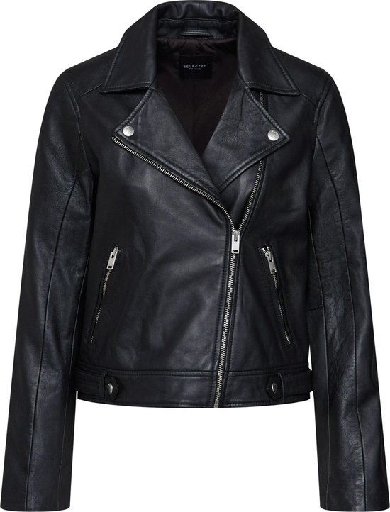 Selected Femme tussenjas slfkatie leather jacket b noos