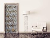 Sticky Decoration - Luxe Deursticker Gevlochten structuur grijs-bruin - op maat voor jouw deur