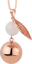 Babylonia - Bola - zwangerschapsketting - met koordje - Rose gold - Light pink pearl with leaf