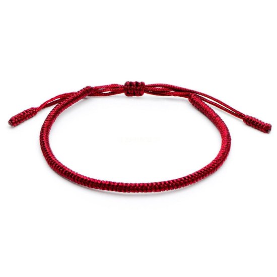 Zentana Tibetaanse Geluksarmband - Handgemaakt & Gezegend door Monniken - Diep Rood