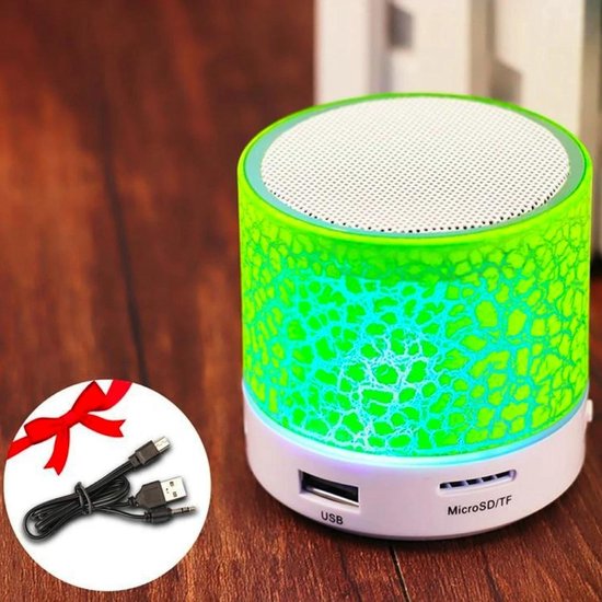 fictie Beeldhouwer strand Bluetooth Speaker Mini - LED - Groen | bol.com