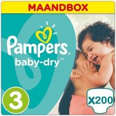 Pampers Baby Dry Maat 3 - 200 Luiers Maandbox