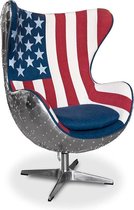 By Kohler Fauteuil/ Stoel egg chair metaal fluweel zilver 84x79x111cm Egg USA (107447)