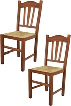 Tommychairs Silvana - Eetkamerstoelen - Set van 2 - Licht Walnoot - Rotan