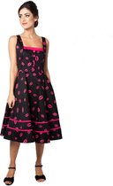 Voodoo Vixen Lange jurk -XS- Nicki lippenstift Zwart/Roze