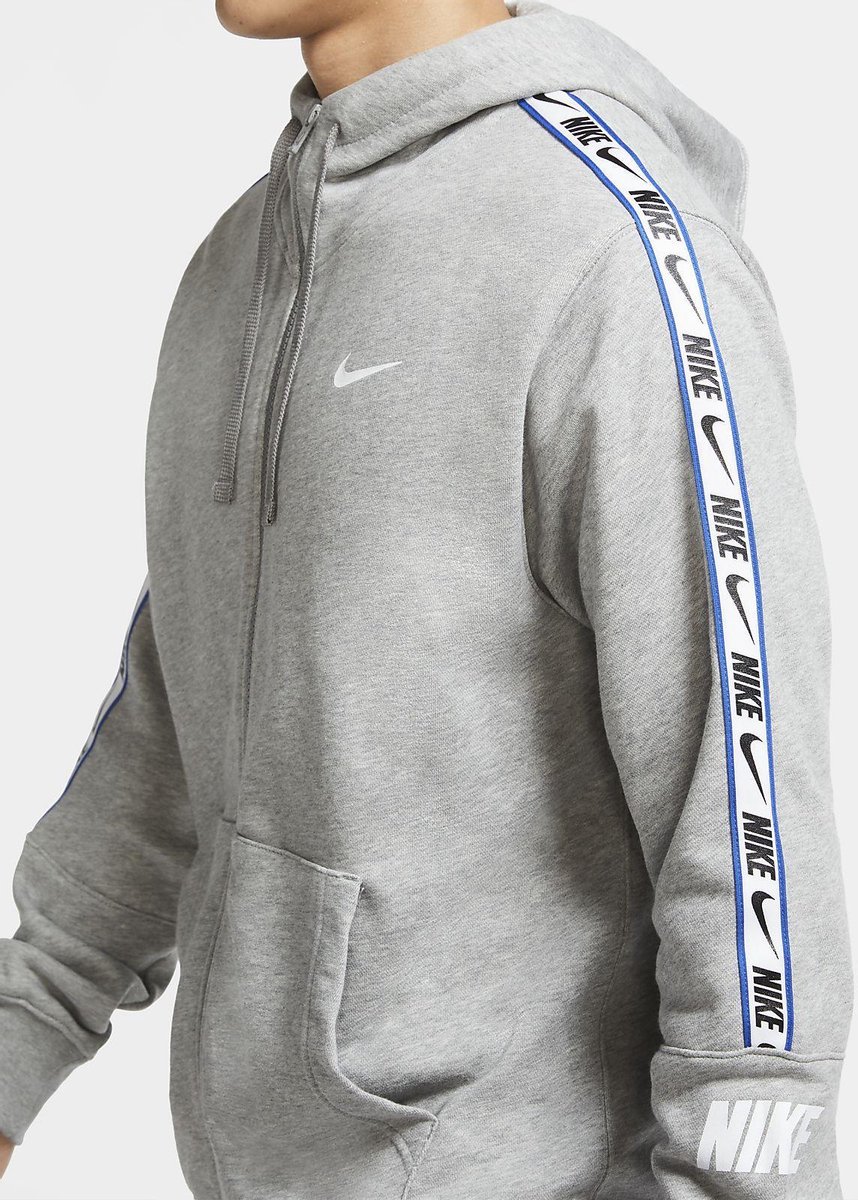 Nike Grijs Heren Vest M NSW Repeat FZ Hoodie CZ7826-063 - Maat L | bol.com