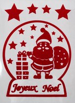 Peha Raamstickers Kerstman En Sterren 29,5 X 40 Cm Pvc Rood