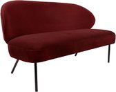 Leitmotiv Sofa Puffed 143 X 65 Cm Fluweel Rood/bruin