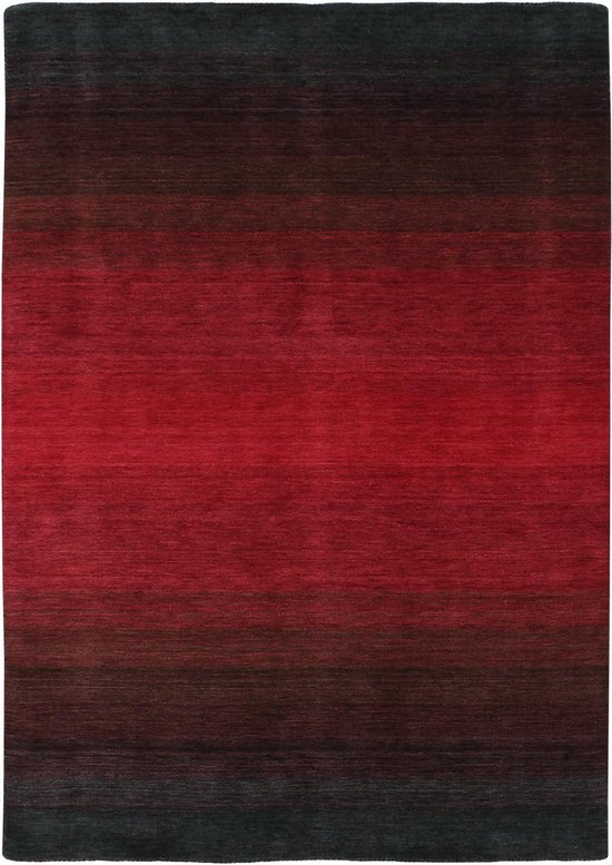 Panorama Black Red Vloerkleed - 200x300  - Rechthoek - Laagpolig Tapijt - Modern - Rood, Zwart